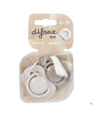 Difrax sucette dynamic harmony l.&d.grey 6-18m 2