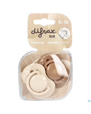 Difrax sucette dynam.harmony creme&l.brown 6-18m 2