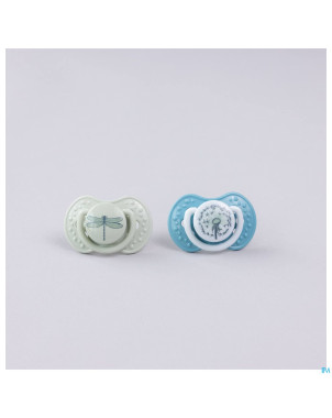 Difrax sucette dynamic botanic blue&green 0-3m 2