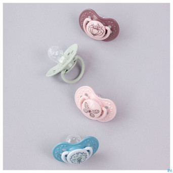 Difrax sucette dynamic botanic pink&purple 0-3m 2