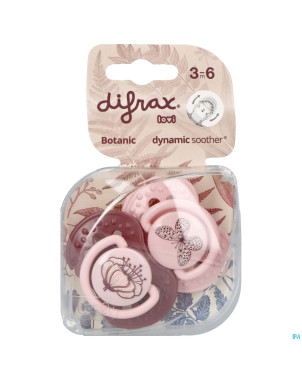 Difrax sucette dynamic botanic pink&purple 3m+ 2