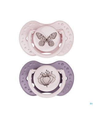 Difrax sucette dynamic botanic pink&purple 3m+ 2