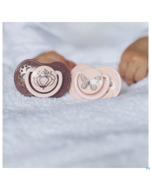 Difrax sucette dynamic botanic pink&purple 3m+ 2