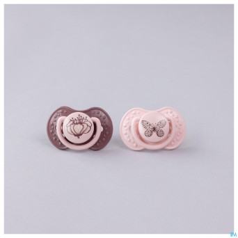 Difrax sucette dynamic botanic pink&purple 3m+ 2