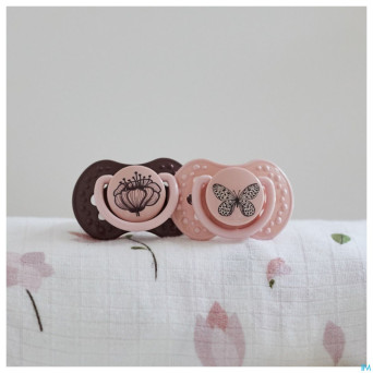 Difrax sucette dynamic botanic pink&purple 3m+ 2