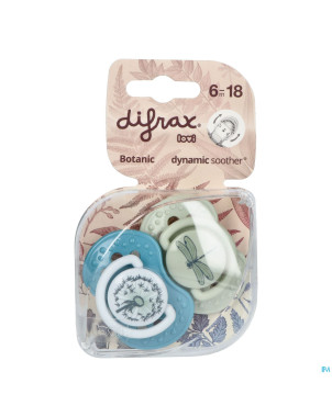 Difrax sucette dynamic botanic blue&green 6-18m 2