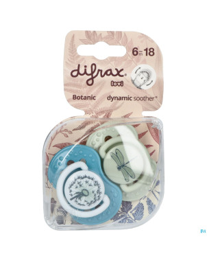 Difrax sucette dynamic botanic blue&green 6-18m 2