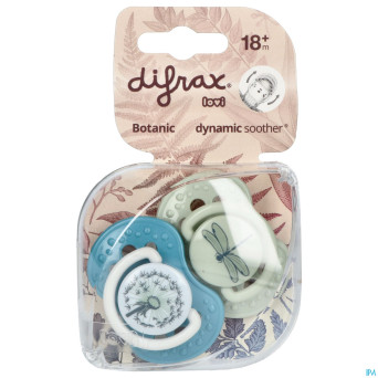 Difrax sucette dynamic botanic blue&green 18m+ 2