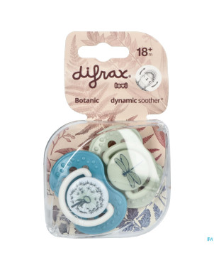 Difrax sucette dynamic botanic blue&green 18m+ 2