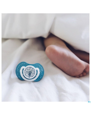 Difrax sucette dynamic botanic blue&green 18m+ 2