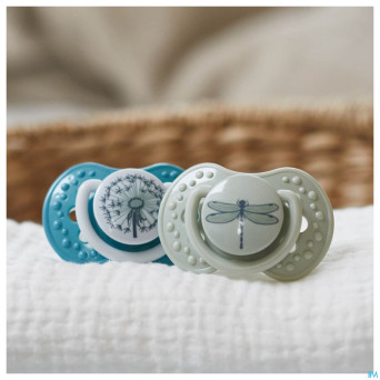 Difrax sucette dynamic botanic blue&green 18m+ 2