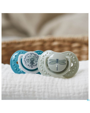 Difrax sucette dynamic botanic blue&green 18m+ 2