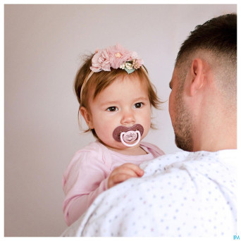 Difrax sucette dynamic botanic pink&purple 18m+ 2