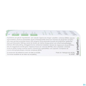 Gingefort pg pharmagenerix caps 40