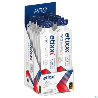 Etixx double carb energy gel proline peach 12x60ml