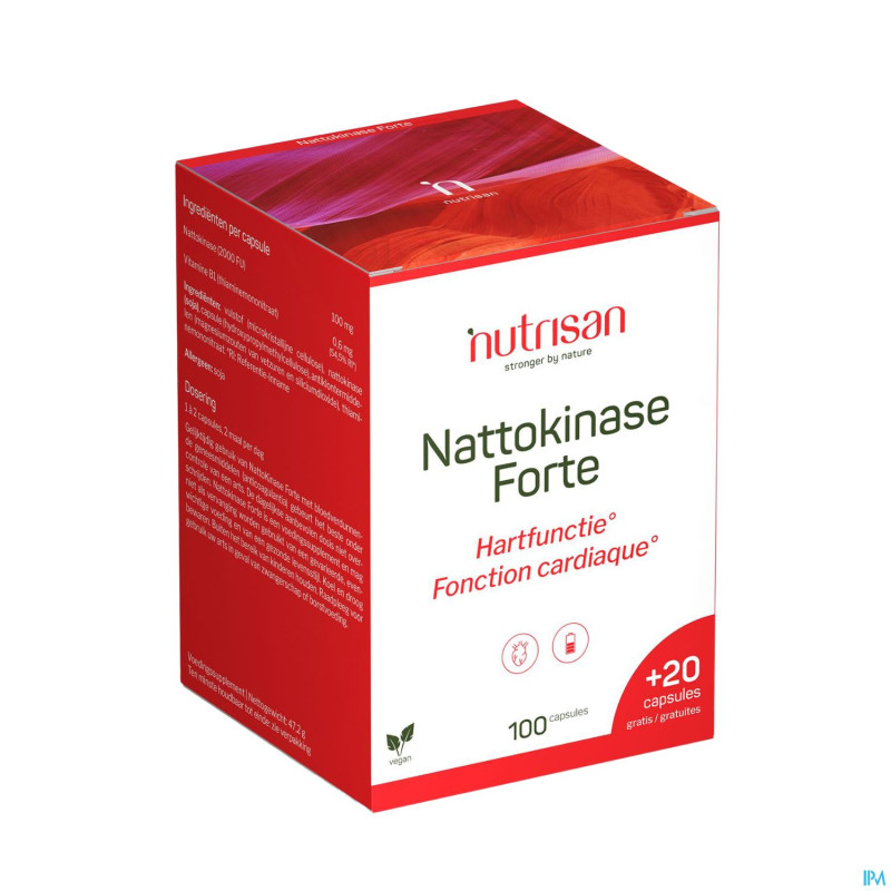 Nattokinase forte caps 100+caps20 gratuit nutrisan