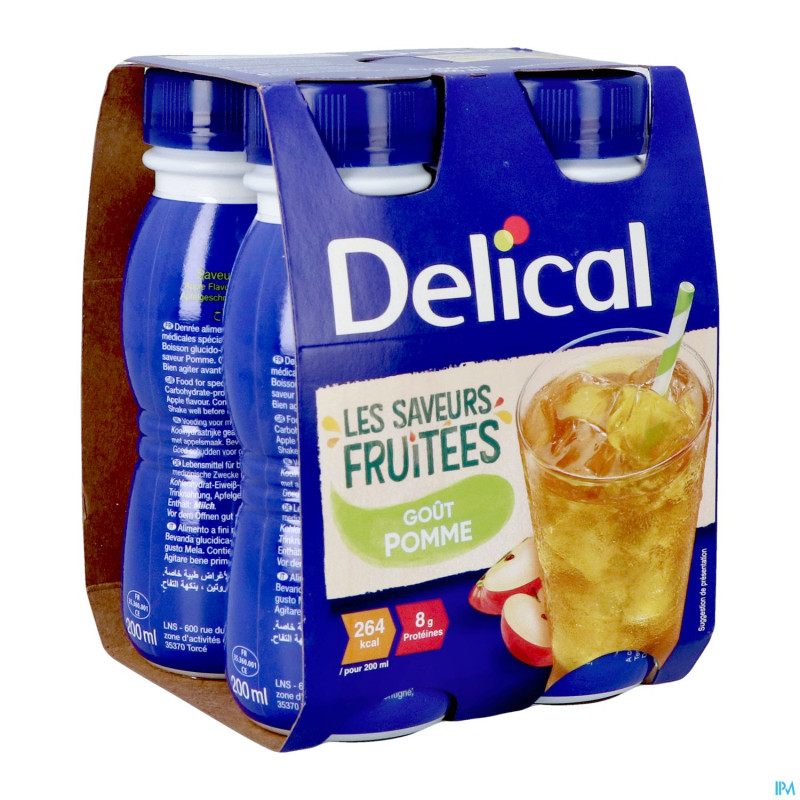 Delical boisson fruitee pomme 4x200ml