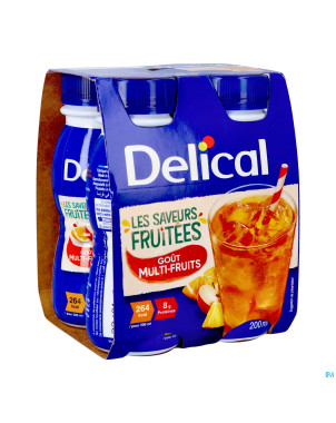 Delical boisson fruitee multi-fruits 4x200ml
