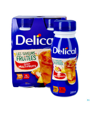 Delical boisson fruitee multi-fruits 4x200ml
