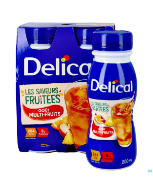 Delical boisson fruitee multi-fruits 4x200ml