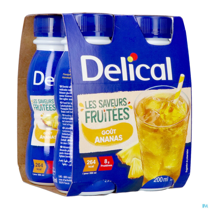 Delical boisson fruitee ananas 4x200ml