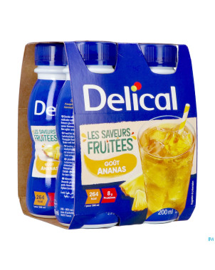 Delical boisson fruitee ananas 4x200ml