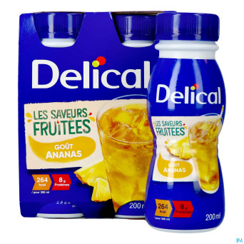 Delical boisson fruitee ananas 4x200ml