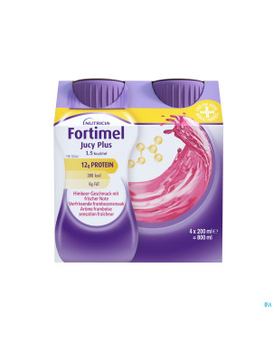 Fortimel jucy plus framb.sens.fraich4x200ml 185087