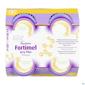 Fortimel jucy plus poire fleur sur. 4x200ml 185088