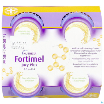 Fortimel jucy plus poire fleur sur. 4x200ml 185088