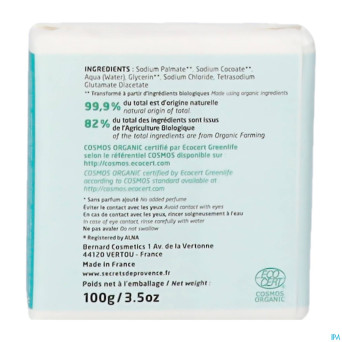 Secret de provence savon neutre bio 100g