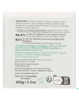 Secret de provence savon huile olive bio 100g