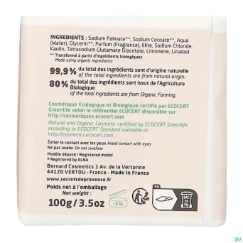 Secret de provence savon argile rouge bio 100g