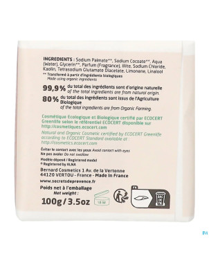 Secret de provence savon argile rouge bio 100g