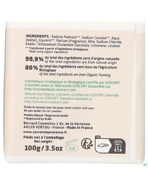 Secret de provence savon argile rouge bio 100g