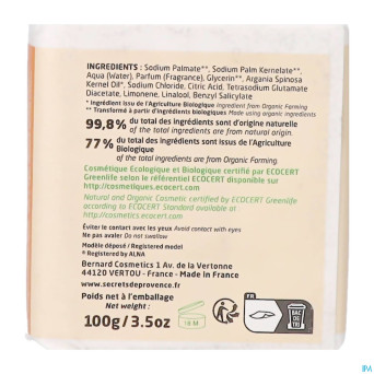 Secret de provence savon huile argan bio 100g