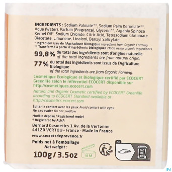 Secret de provence savon huile argan bio 100g