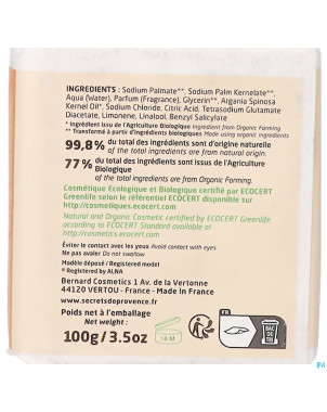 Secret de provence savon huile argan bio 100g