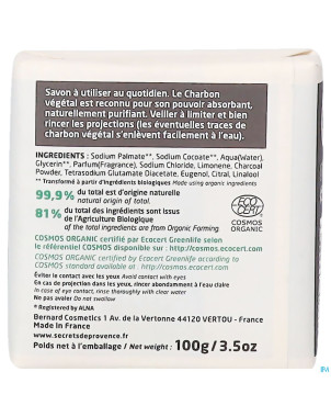 Secret de provence savon charbon bio 100g