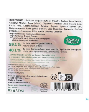 Secret de provence shampooing cheveux secs bio 85g