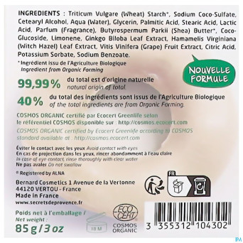 Secret de provence shampooing cheveux colo.bio 85g