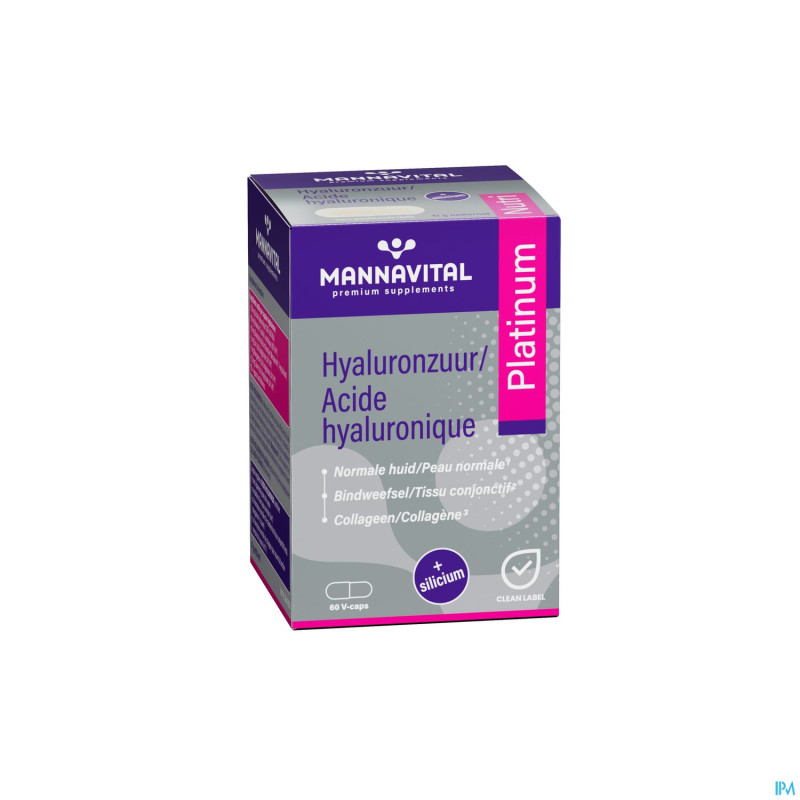 Mannavital acide hyaluronique platinium v-caps 60