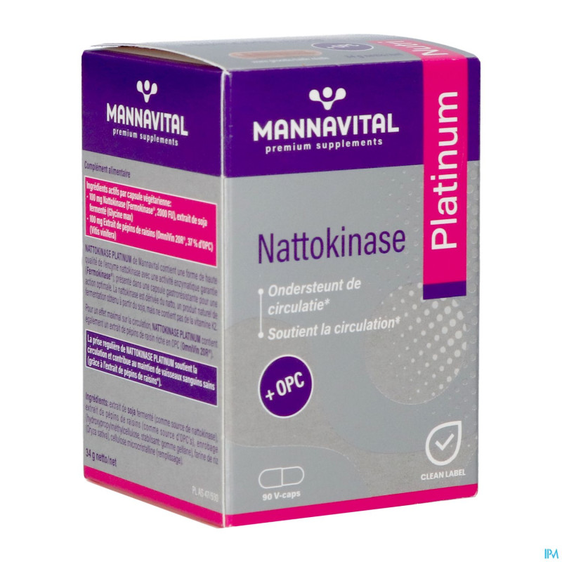 Mannavital nattokinase platinium v-caps 90
