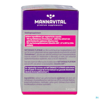 Mannavital nattokinase platinium v-caps 90