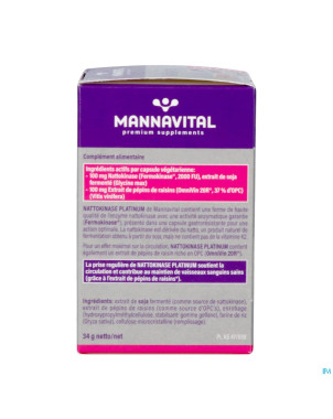 Mannavital nattokinase platinium v-caps 90