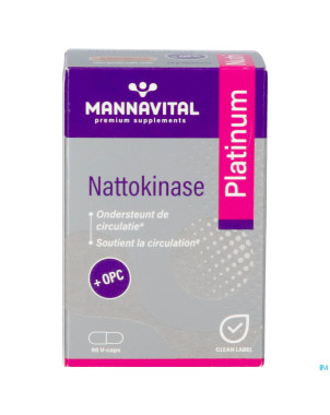 Mannavital nattokinase platinium v-caps 90