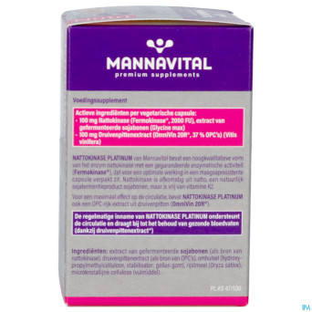 Mannavital nattokinase platinium v-caps 90