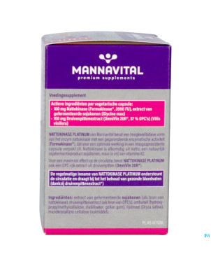Mannavital nattokinase platinium v-caps 90