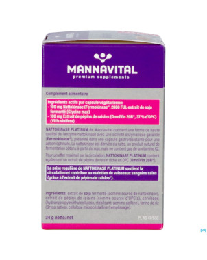 Mannavital nattokinase platinium v-caps 90