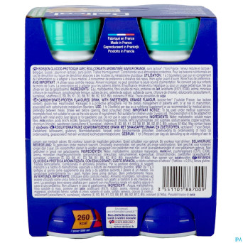 Delical saveurs fruitees orange s/sucre 4x200ml